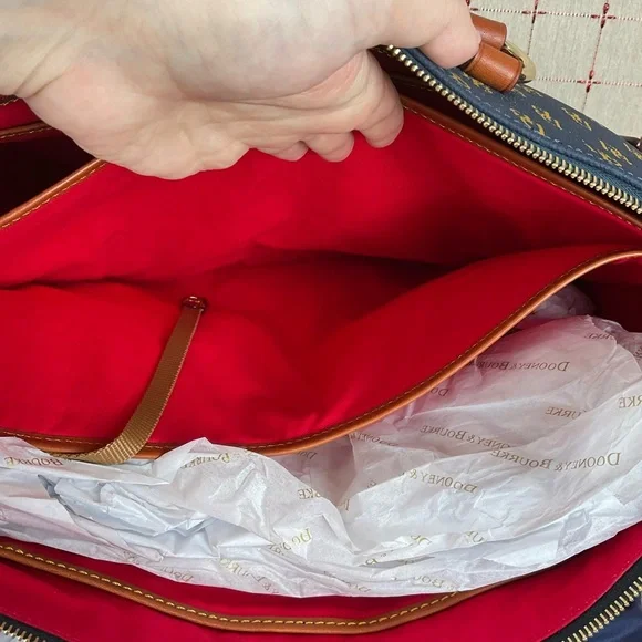 Dooney & Bourke Navy DB Monogram Tassel Executive Tote XL Handbag NG1566 NV New - Picture 10 of 12